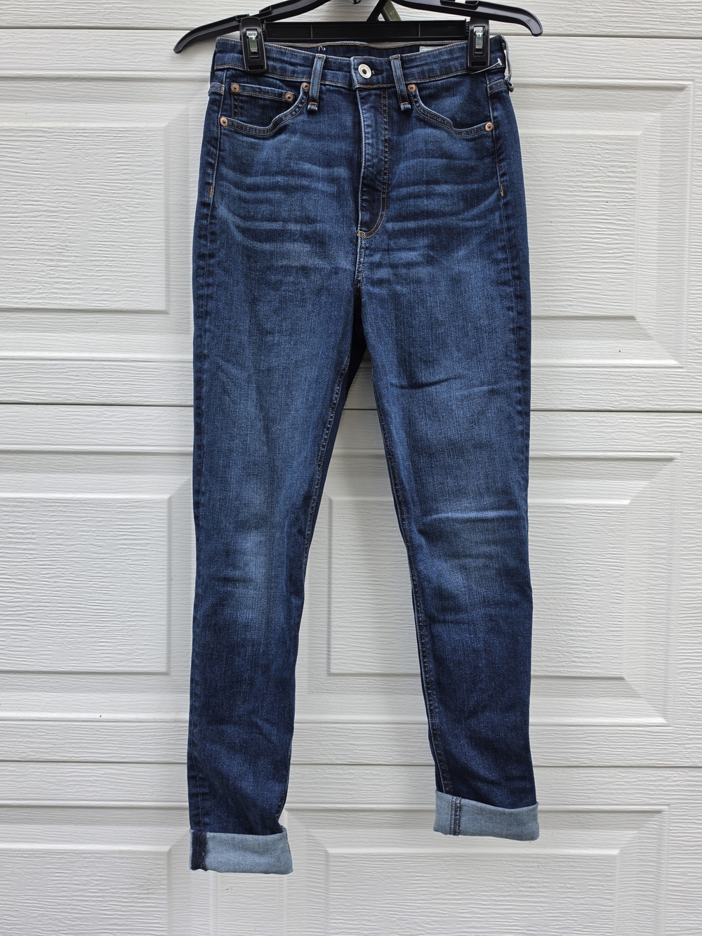 rag & bone Women's High-rise Skinny Jeans in Dark Blue Wash